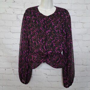 Express Abstract  Front Twist Top Blouse Size XS